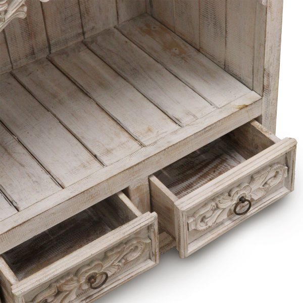 Albasia Bathroom Cabinet - Whitewash - Image 4