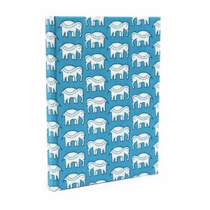 bG9jYWw6Ly9tZWRpYS8xUi8wRS82MFIzMEMxRzZXUzMwRTFSL2FiMjQ2ZWZhLmpwZWc.jpg Cotton Bound Notebooks 20x15cm - 96 pages - Teal Elephants