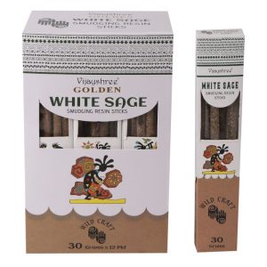 bG9jYWw6Ly9tZWRpYS8xUi9HRS82MFIzMEMxSDc0VjNHRTFSLzM5MmZmYTVjLmpwZWc.jpg 30g Golden White Sage Smudging Resin Sticks