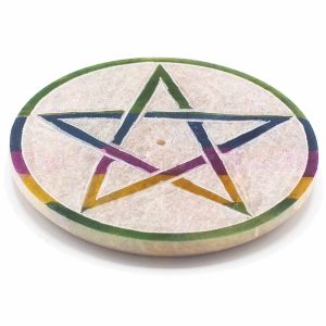 bG9jYWw6Ly9tZWRpYS8xUy9FRS82MFIzMEMxRzZSV0tFRTFTLzdiMWE2MDNjLmpwZWc.jpg Soapstone Disc Incense Holder 8cm - Pentagon
