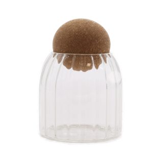 bG9jYWw6Ly9tZWRpYS9IRy80Qy82MFIzMEMxSDc0UjM0Q0hHLzcxNGU1N2Q1LmpwZWc.jpg Cottage Cork-Ball Glass Jar - Ribbed - 10cm