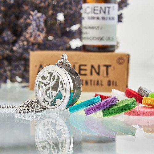 Aromatherapy Diffuser Necklace - Music Notes 25mm - Image 2