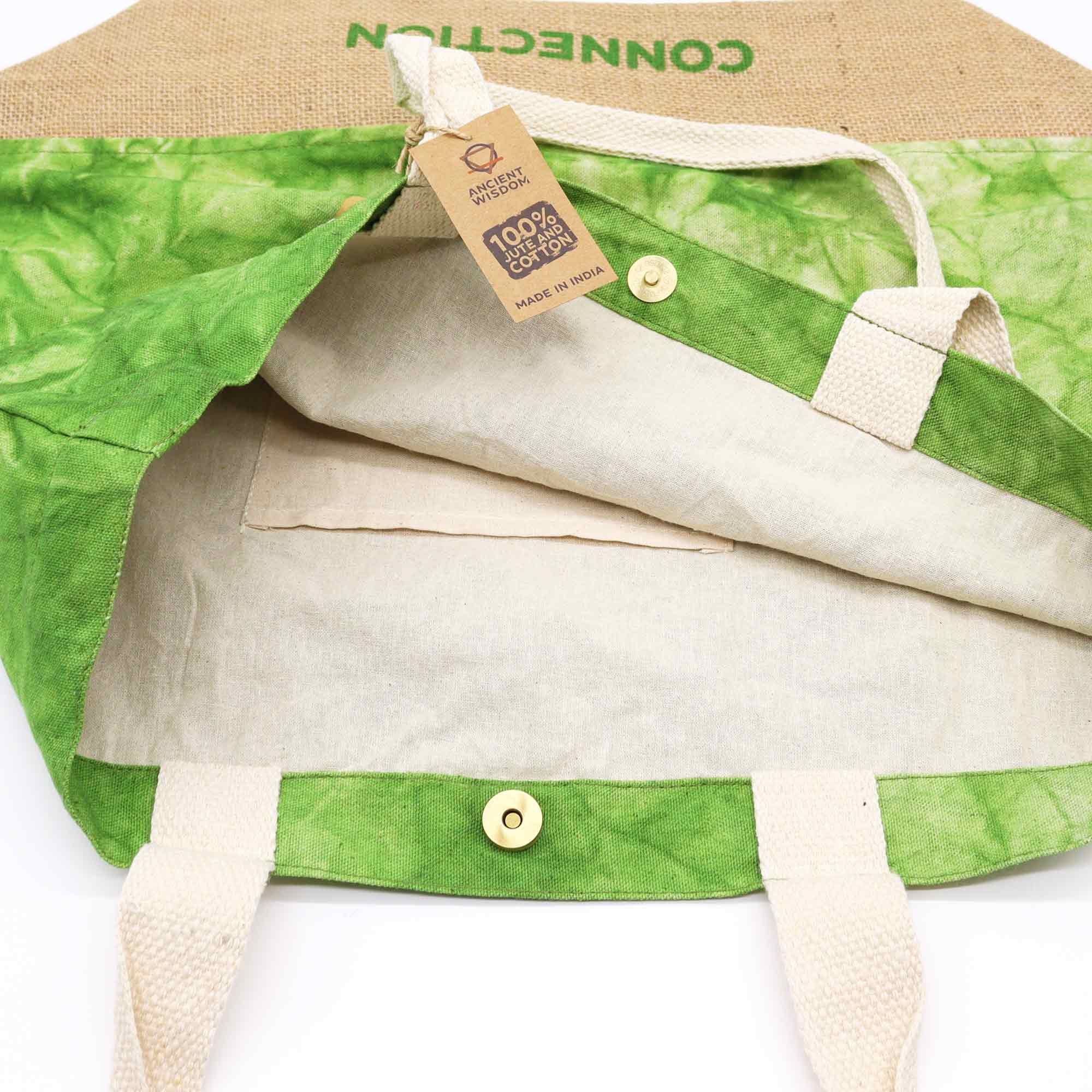 All Natural Bag - Green Stonewash - Tree of Life - Connection - Image 2