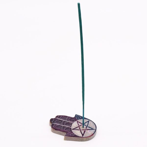 Soapstone Hamsa Incense Holder - Pentagon - Image 2