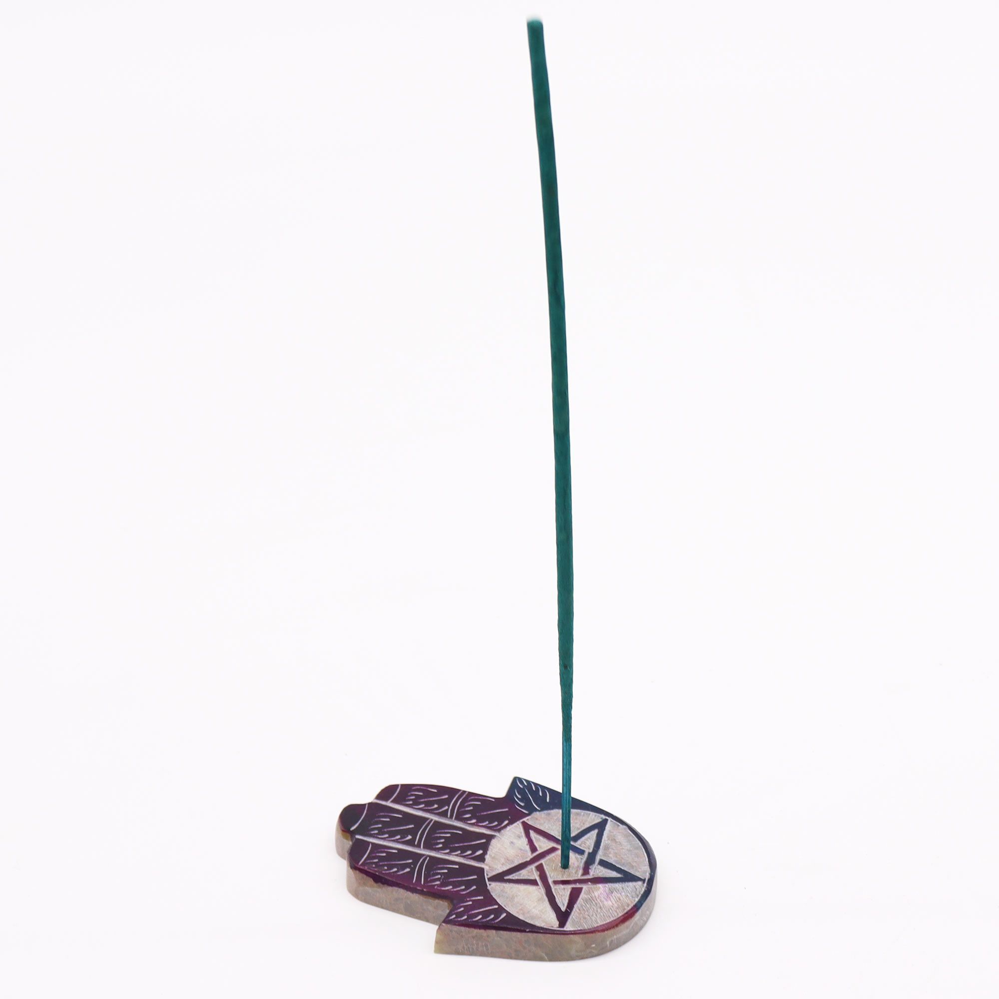 Soapstone Hamsa Incense Holder - Pentagon - Image 2