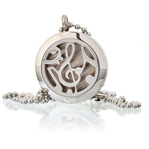 Aromatherapy Diffuser Necklace - Music Notes 25mm - Image 3