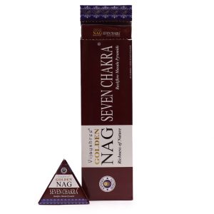 bG9jYWw6Ly9tZWRpYS9ISC8wQy82MFIzMEMxRzZSV0swQ0hILzc4MGM2MzBlLmpwZWc.jpg 42g Jumbo Golden Nag - Seven Chakra Backflow Incense Cones
