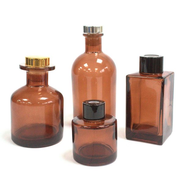 250 ml Round Antique Reed Diffuser Bottle - Amber - Image 2