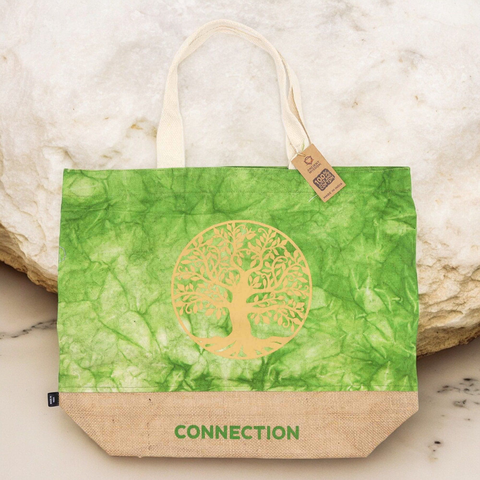 All Natural Bag - Green Stonewash - Tree of Life - Connection - Image 4
