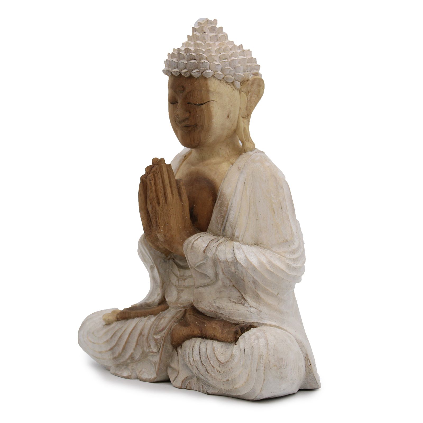 Buddha Statue Whitewash - 30cm Welcome - Image 3