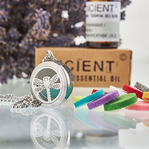 Aromatherapy Diffuser Necklace - Dragonfly 25mm - Image 2