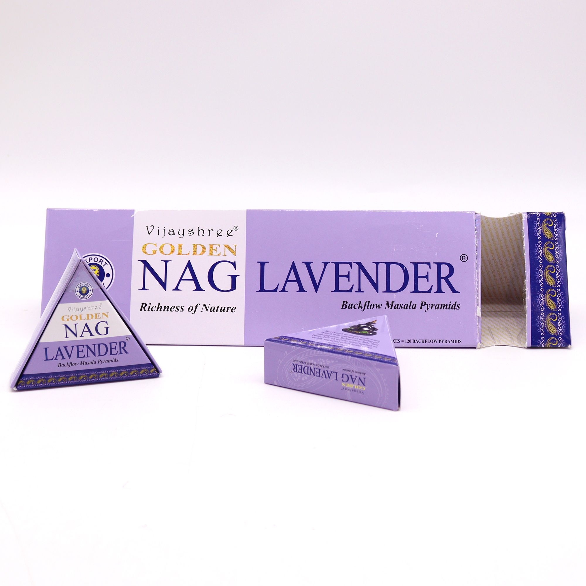 42g Jumbo Golden Nag - Lavender Backflow Incense Cones - Image 4