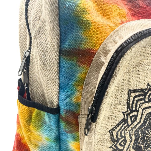 Tiedye Hemp Large Backpack - Mandala - Image 2