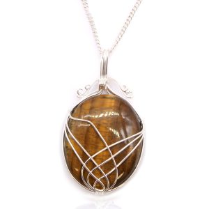 bG9jYWw6Ly9tZWRpYS9IUC84RC82MFIzMEMxRzZSVks4REhQLzMxNmExZjhhLmpwZWc.jpg Swirl Wrapped Gemstone Necklace - Tiger Eye