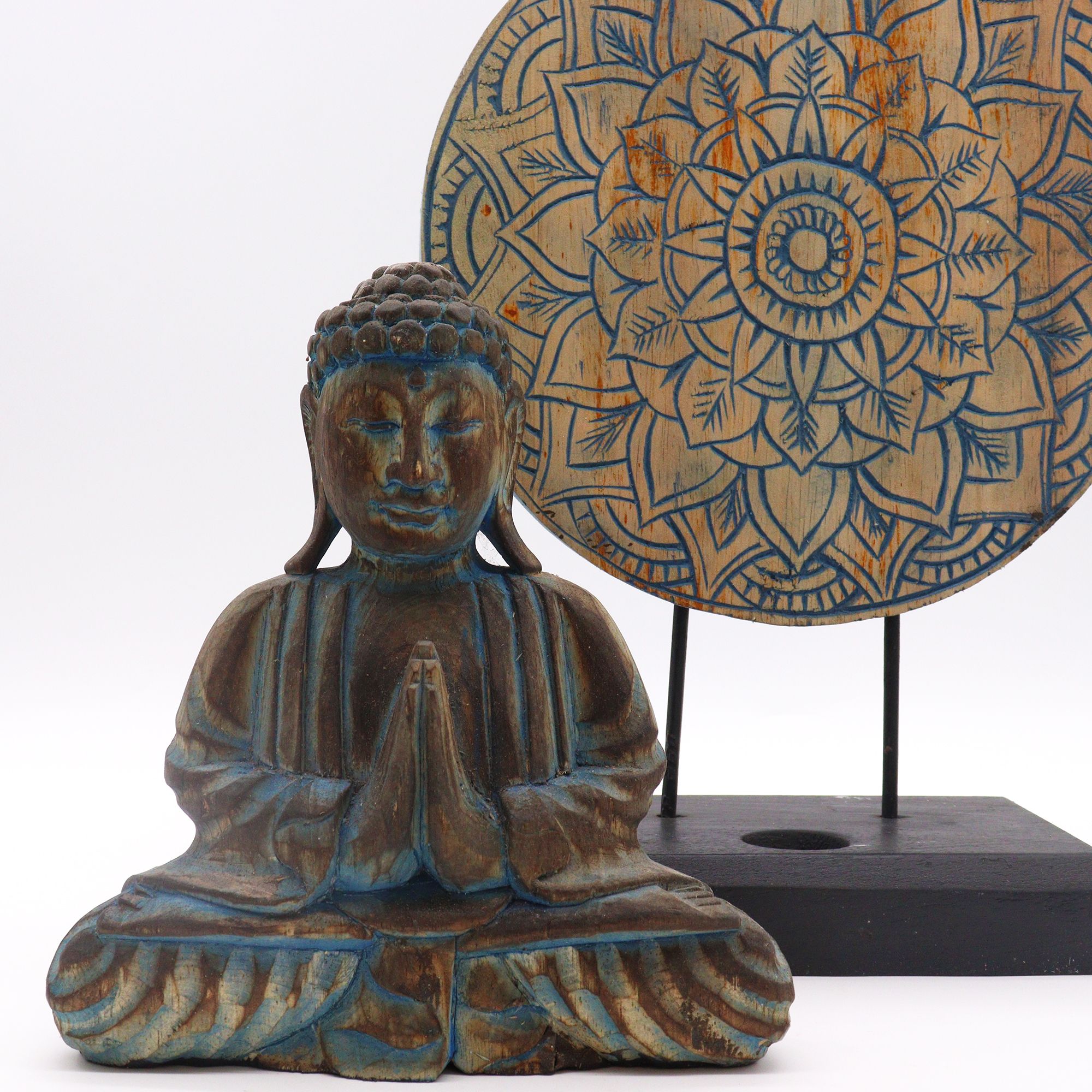 Buddha Feng Shui Set - Flower Mandala - Blue - Image 2