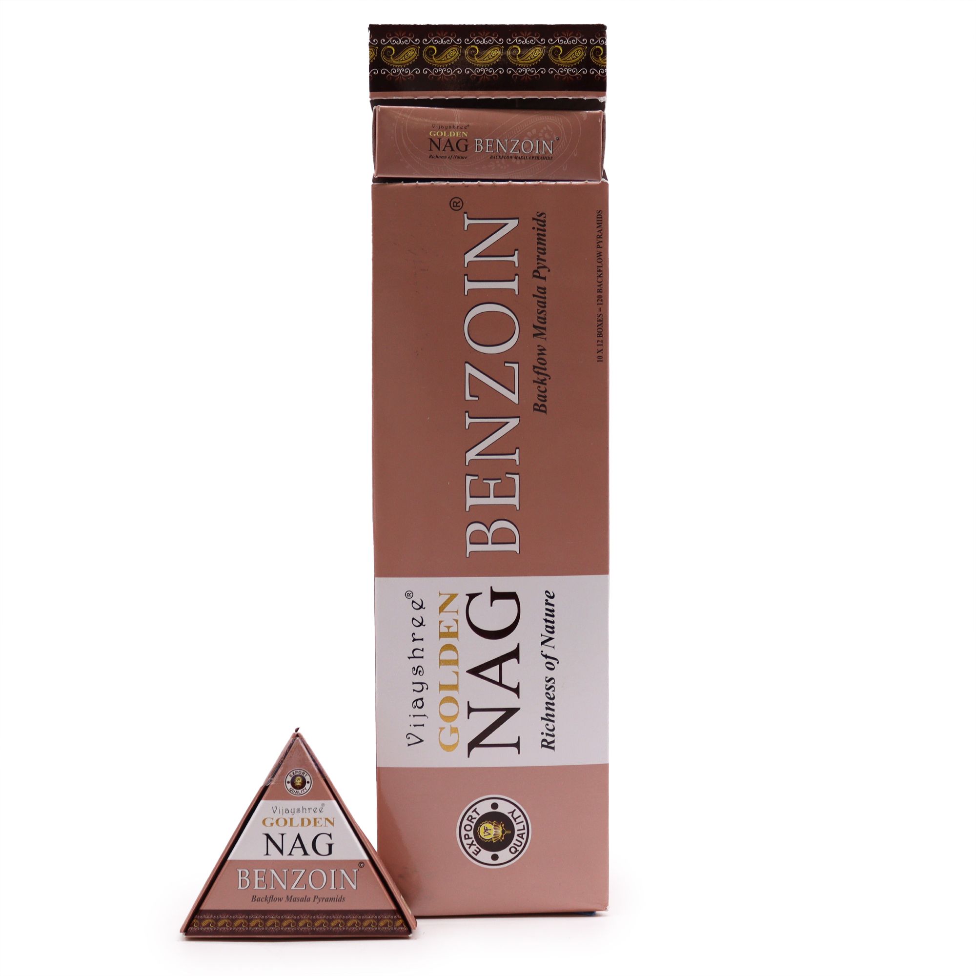 42g Jumbo Golden Nag - Benzoin Backflow Incense Cones - Image 2