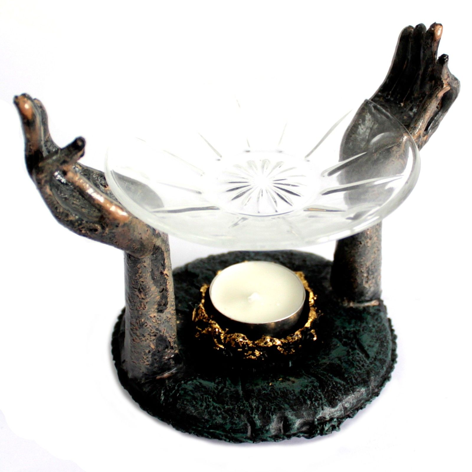 Antique Buddha - Om Hands Oil Burner - Image 2