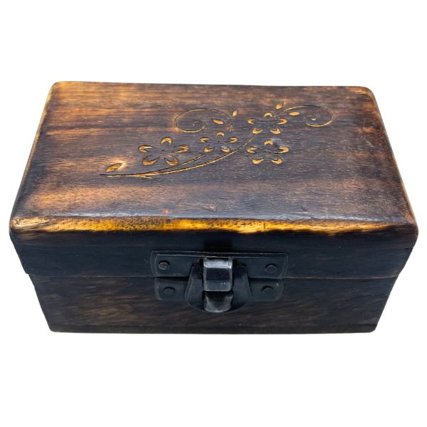 Wooden Pill Box 9x5x4cm - Carved Designs - Assorted - Image 2
