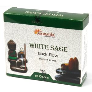 bG9jYWw6Ly9tZWRpYS9IUi9HQy82MFIzMEMxRzZNVEtHQ0hSLzU2MmVmNGZjLmpwZWc.jpg Aromatica Backflow Incense Cones - White Sage