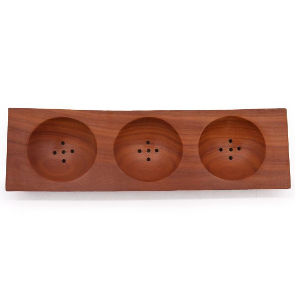 Three Bay Mahogany Soap Dish - Image 2