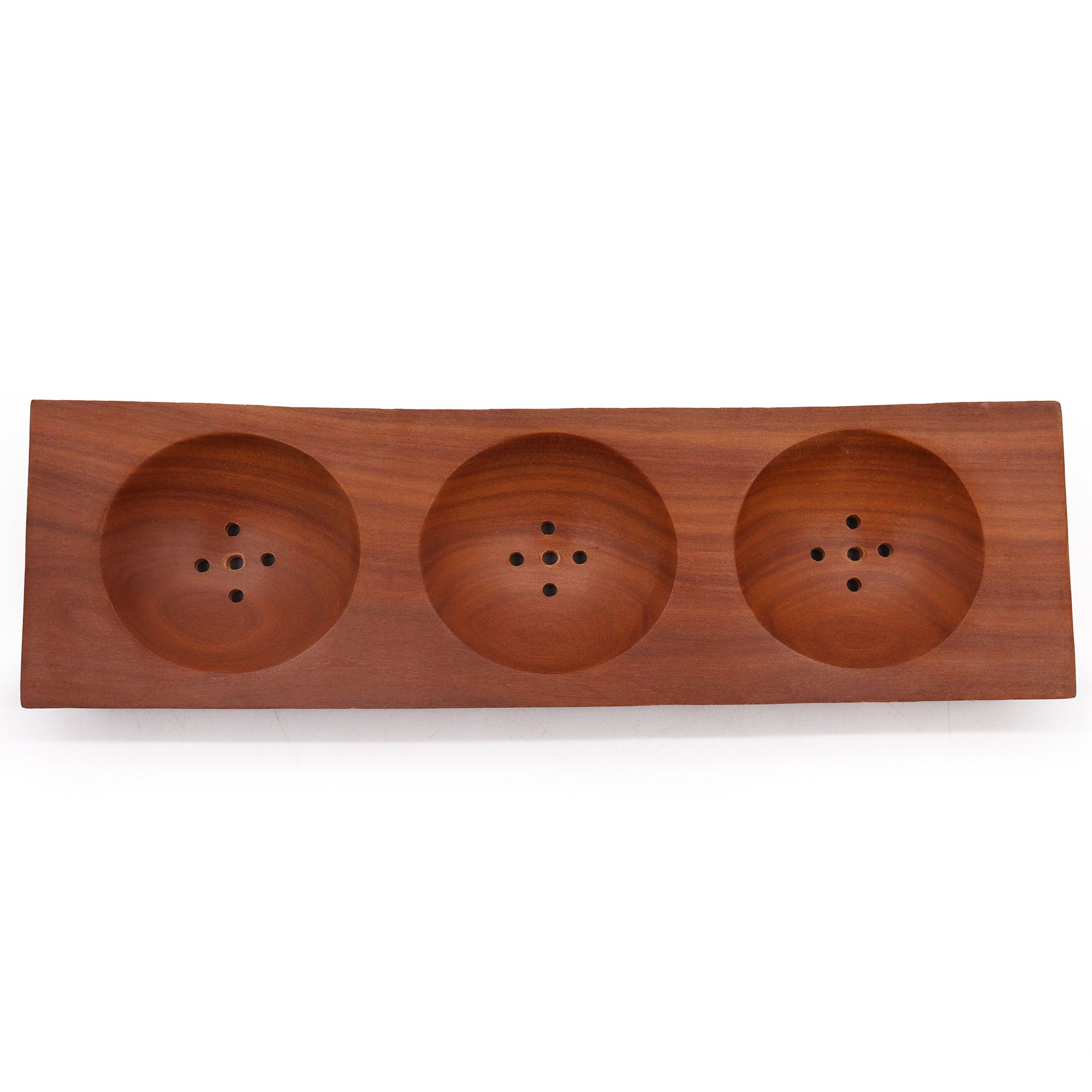 Three Bay Mahogany Soap Dish - Image 2