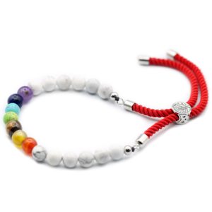 bG9jYWw6Ly9tZWRpYS9TRy8yRC82MFIzMEMxRzZNV0syRFNHLzVjNTI0ODIxLmpwZWc.jpg 925 Silver Plated Gemstone Royal Red String Bracelet - White Howlite Chakra