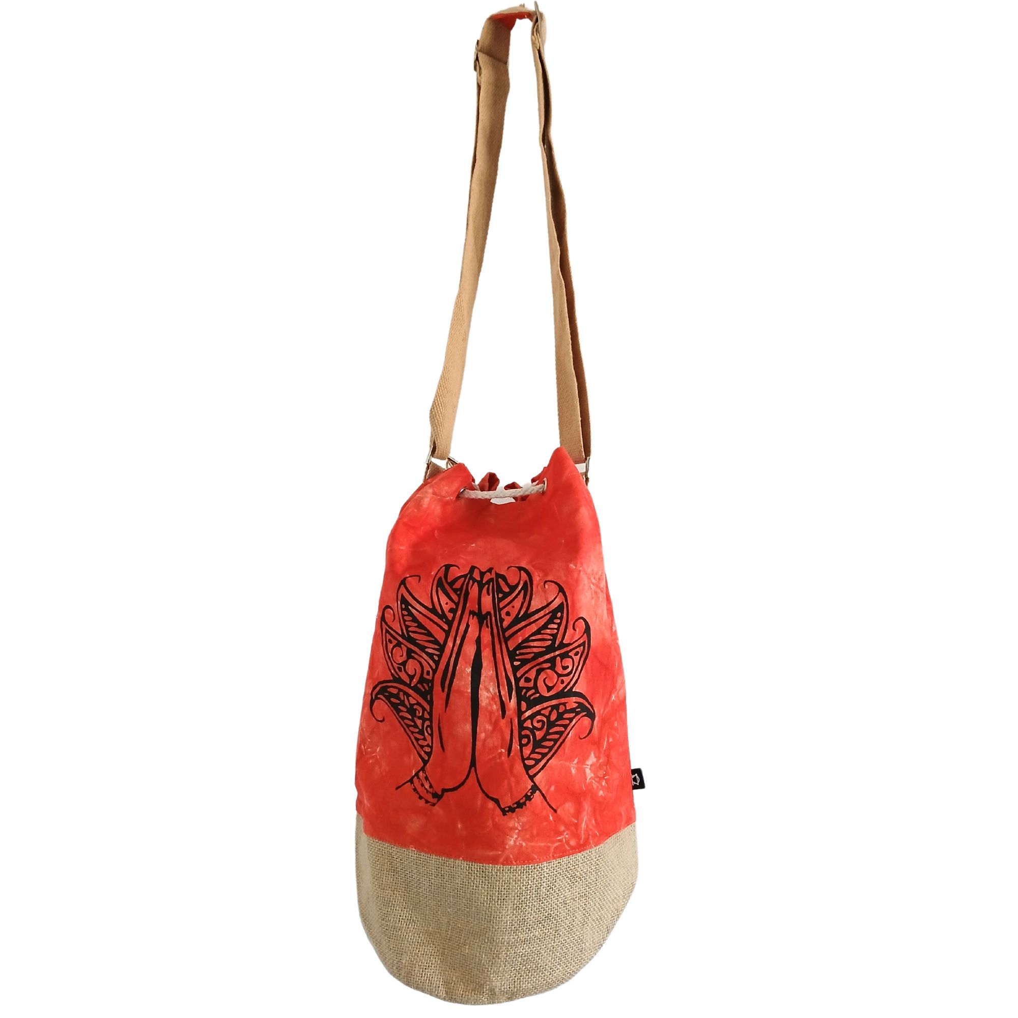All Natural Backpack - Orange Stonewash - Namaste Hand - Image 4