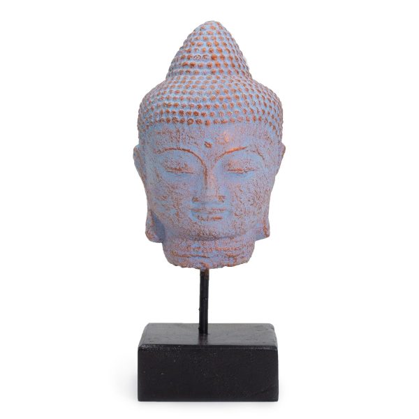 Stillness Buddha Head on Stand - Blue Copper - Image 3