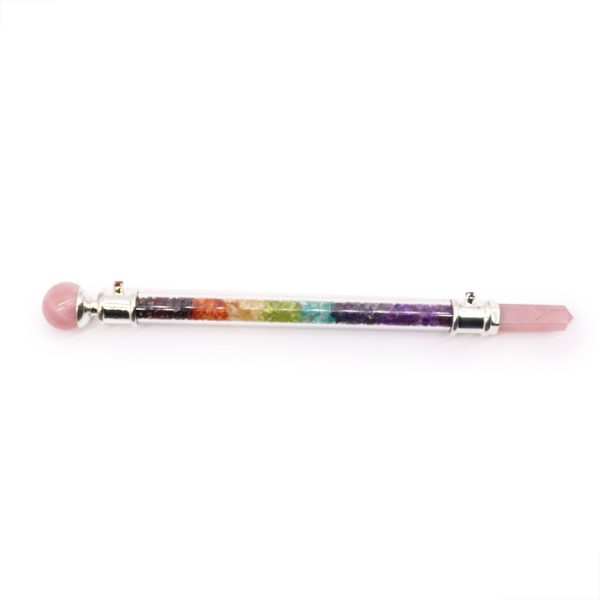 7 Chakra Crystal Healing Wand - Rose Quartz - Image 2