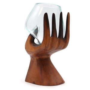 bG9jYWw6Ly9tZWRpYS9TTS9BRC82MFIzMEMxRzZSVEtBRFNNLzY0ZDE0NWVjLmpwZWc.jpg Carved Hand with Molten Glass Bowl