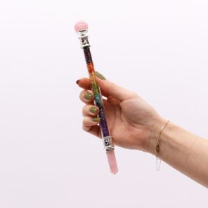 bG9jYWw6Ly9tZWRpYS9TTi8wQy82MFIzMEMxRzZXUzMwQ1NOL2EwNTY0NzMxLmpwZWc.jpg 7 Chakra Crystal Healing Wand - Rose Quartz
