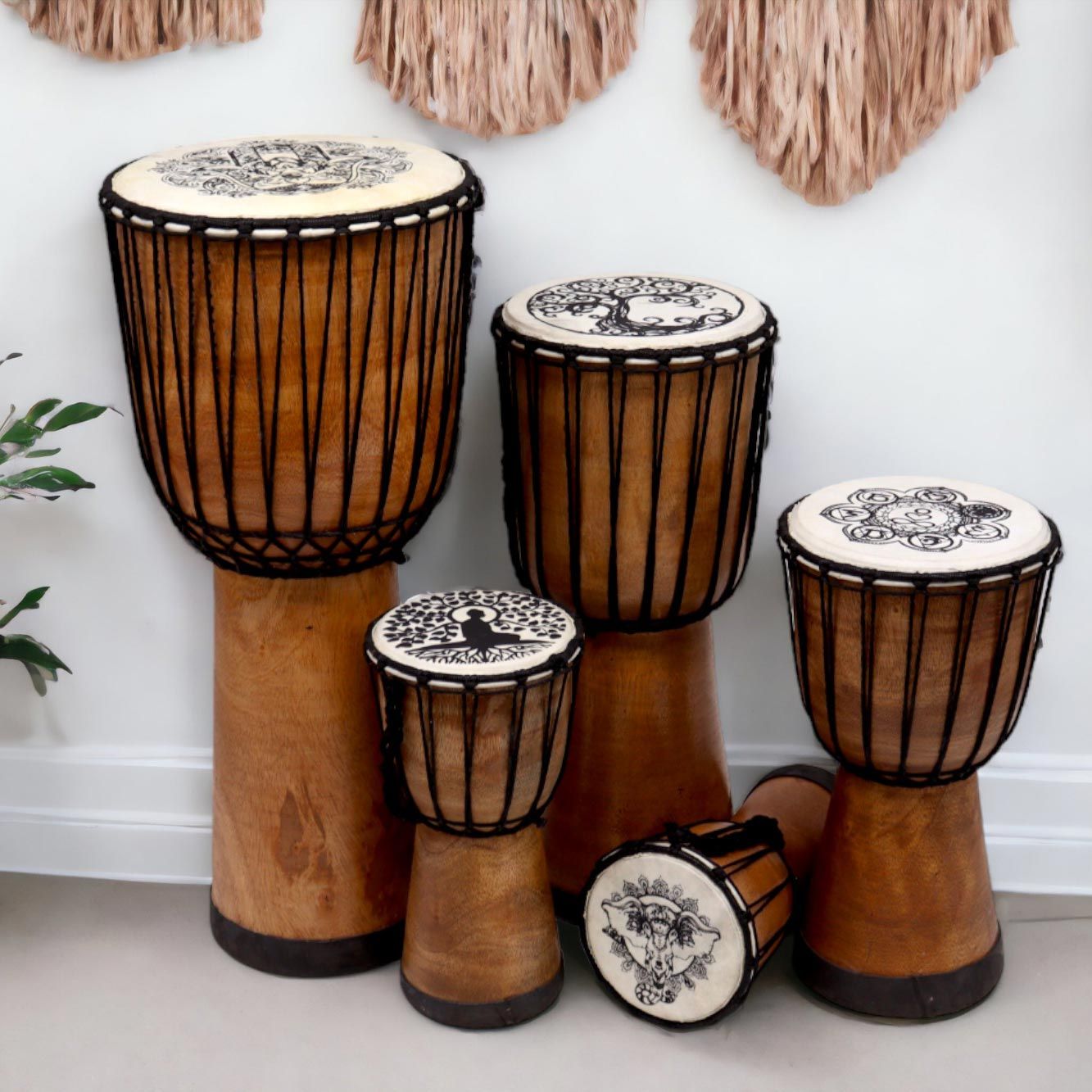 Buddha Wide Top Djembe Drum - 13cm - Image 4