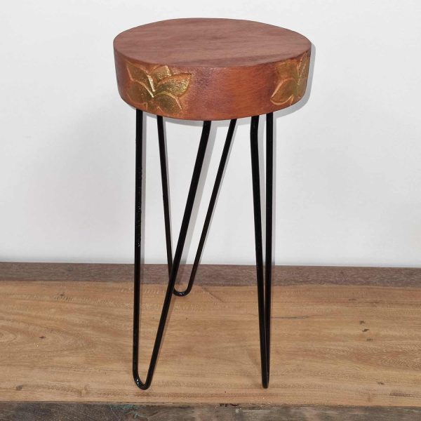 Albasia Wood Plant Stand - Terracotta & black detail - Image 3