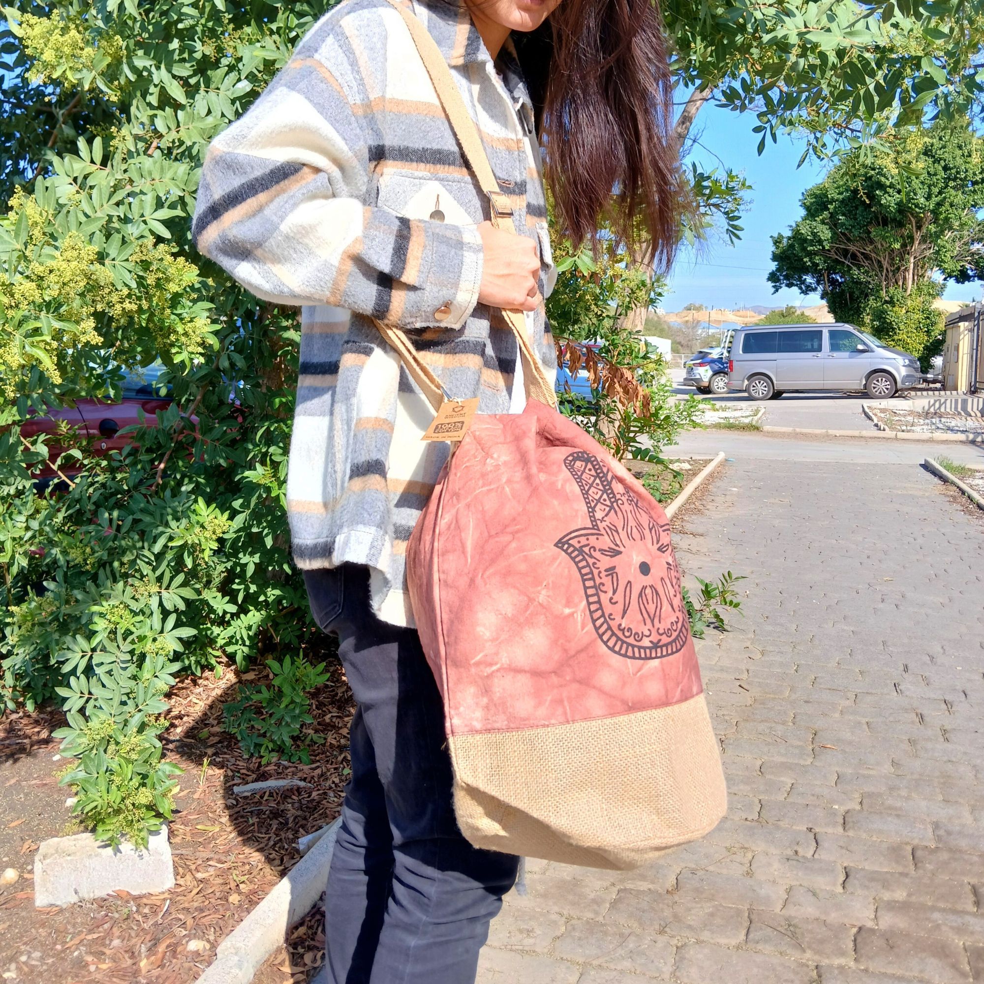 All Natural Backpack - Terracotta Stonewash - Hamsa - Image 5