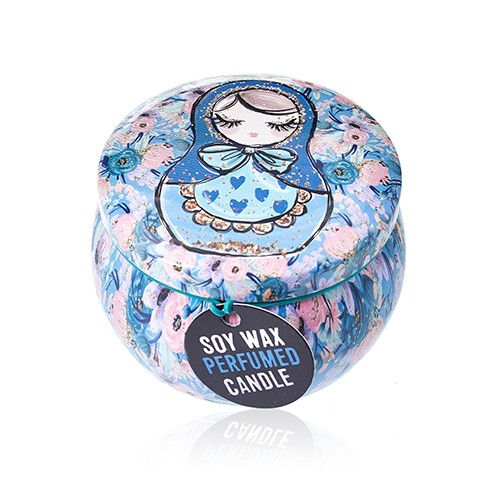 Art Tin Candle - Assorted Design - Russian Dolls - Dolly Blue - Image 11
