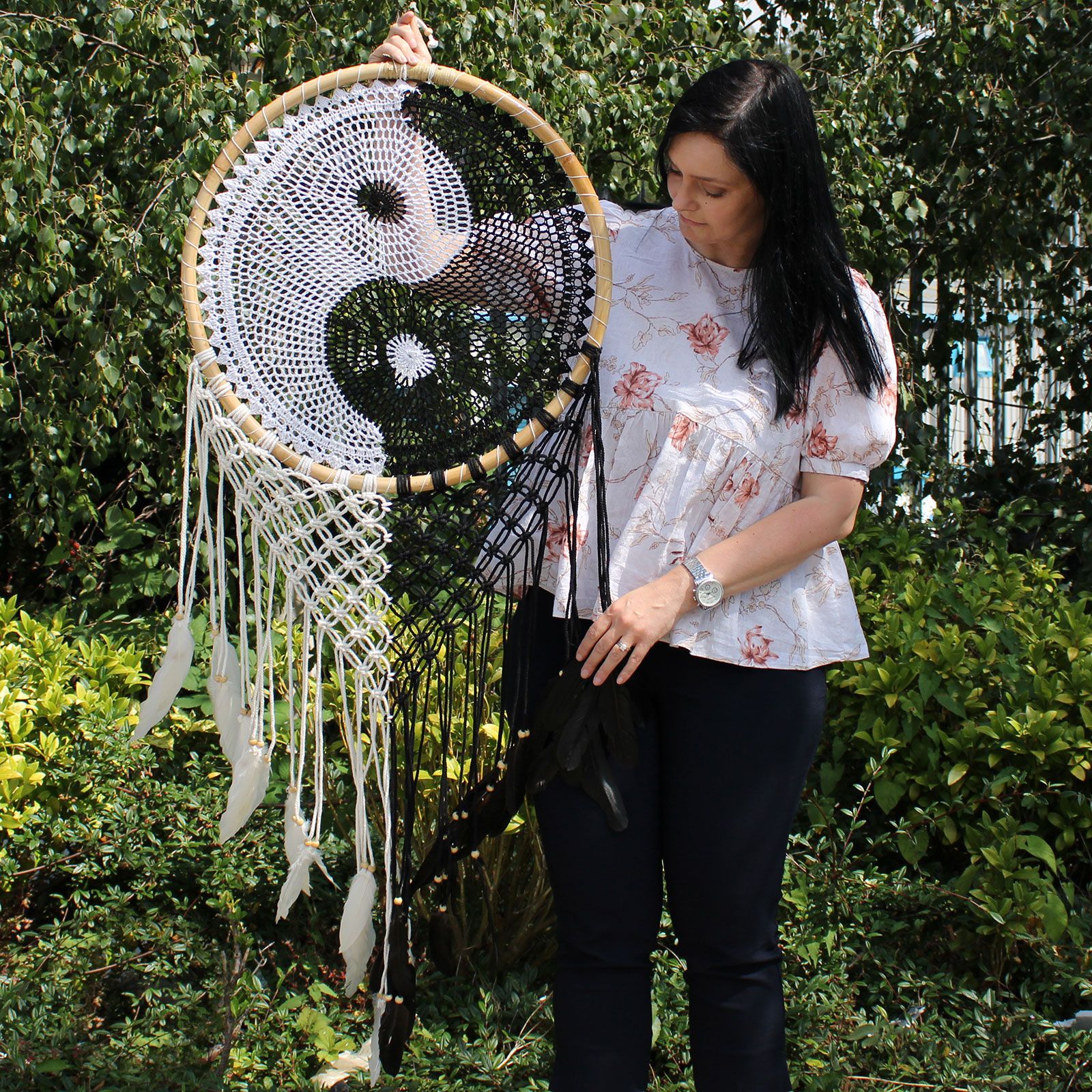 Bali Dream Catchers - Extra Large Ying Yang D: 50cm - Image 6